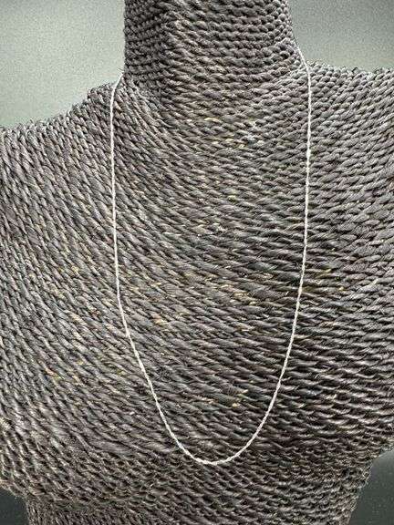 10k White Gold Solid Singapore Bar Chain Rope Twisted Curb Link 1.4mm Necklace 18"