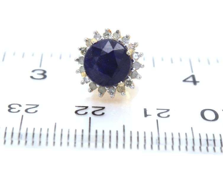 14kt Gold Plated Sterling Silver & Sapphire Earrings