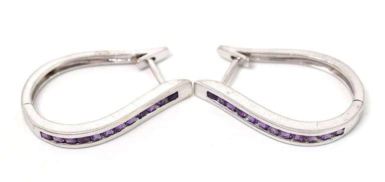 Amethyst Gemstone Earrings in Sterling Silver