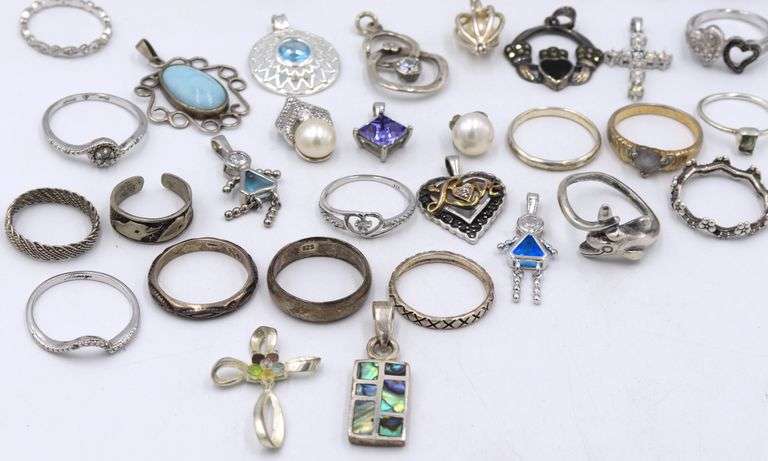 Group lot of Vintage 925 sterling silver Mis Jewelry