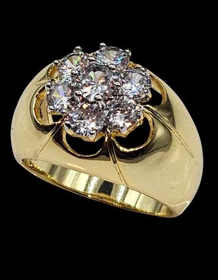 Men's Sparkling 9.5 Ctw Lab Simulated Diamond Ring