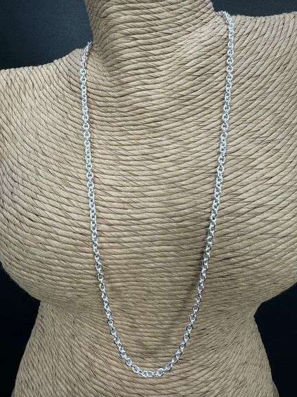 Sterling Silver Rolo Chain Necklace 18"