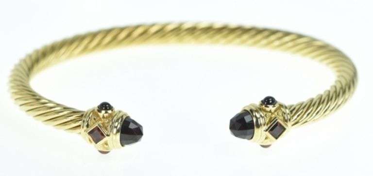 18K Yellow Gold David Yurman Renaissance Designer Cuff Bracelet