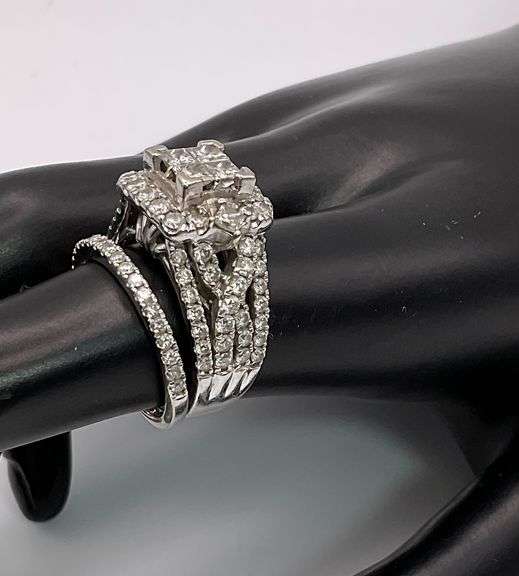 10.9g 14k WG Diamond Engagement Set Size 7