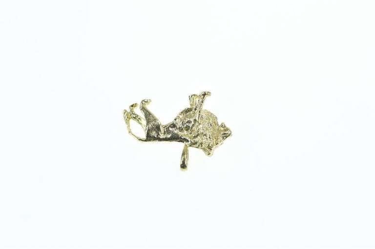 14K Yellow Gold 3D Lion African Animal Strength Symbol Charm/Pendant