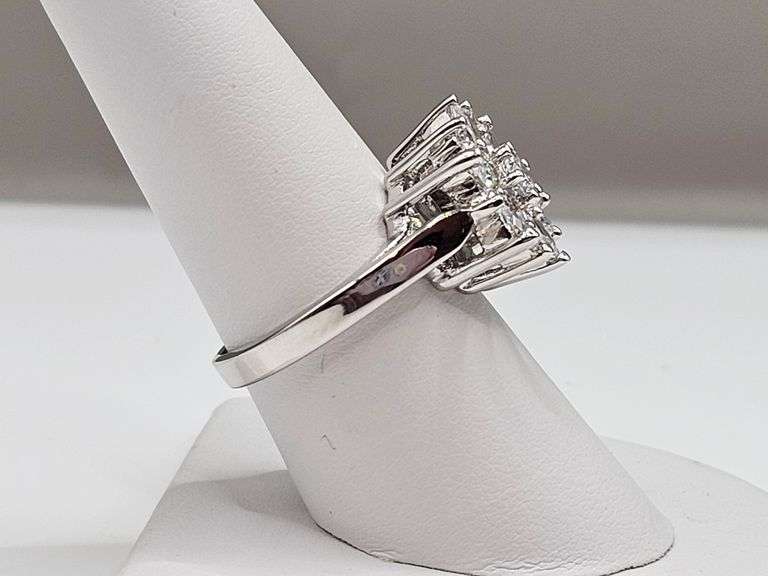 Dazzling 14 Kt White Gold Plated Lab Simulated Diamond Ring