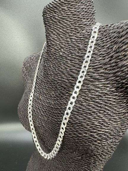 Men's 8.5mm Solid .925 Sterling Silver Flat Curb Chain Link Italy Necklace 24"