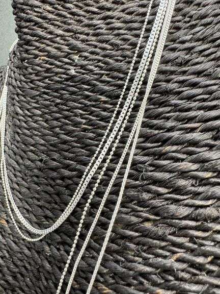 Italian 925 Sterling Silver 5 Piece Layered Chain Set 24",20",20",16",16"