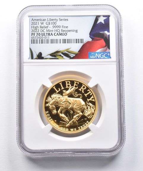 PF70 2021-W $100 American Gold Liberty High Relief 2022 DC Mint HQ NGC