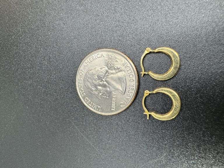 10k Yellow Gold Hoop Earrings 10.5mm