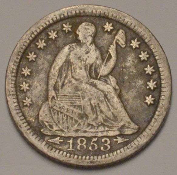 1853-O Seated Liberty Half Dime, Circulated.