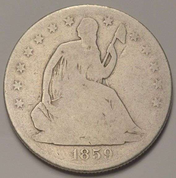 1859-O Seated Liberty Half Dollar, Circulated.