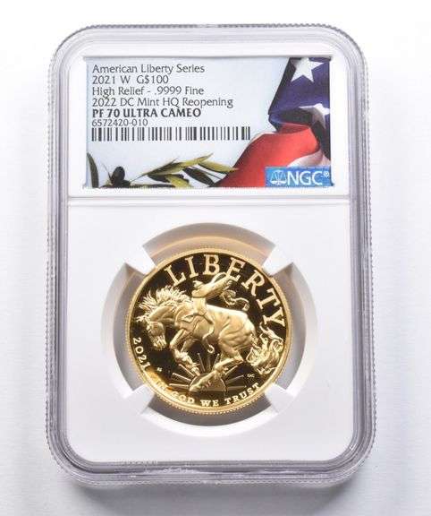 PF70 2021-W $100 American Gold Liberty High Relief 2022 DC Mint HQ NGC