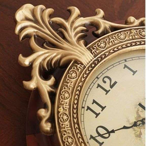 Vintage Wood Wall Clock with Swinging Pendulum