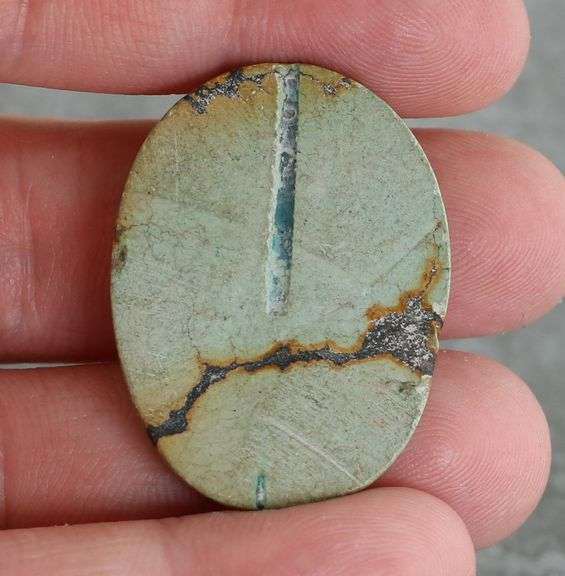 Awesome 36.67ct rich blue green Turquoise cabochon
