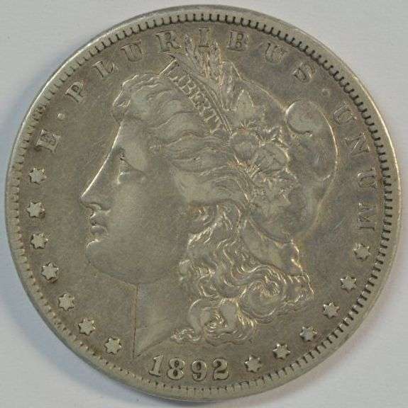 RARE XF 1892-CC MORGAN SILVER DOLLAR. KEY DATE CARSON CITY