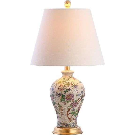 Chinoiserie Hand-Painted Age of Enlightenment Floral Lamp