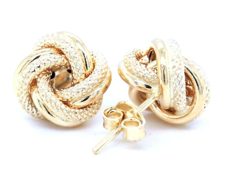 18kt Yellow gold Love knot earrings
