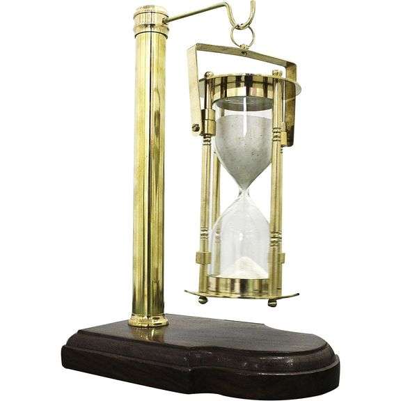 Vintage Brass Hourglass Sand Timer