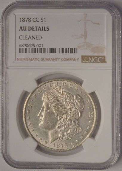 1878-CC Morgan Silver Dollar NGC AU Details Cleaned