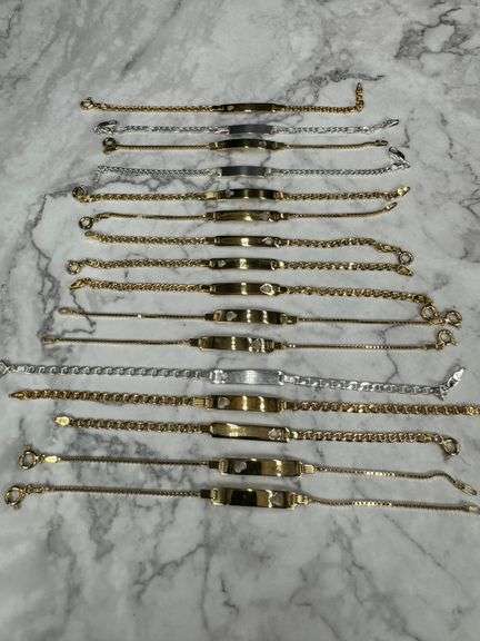 Sterling Silver 925 Child Baby ID Bracelets Vaious Styles & Sizes Lot of 16