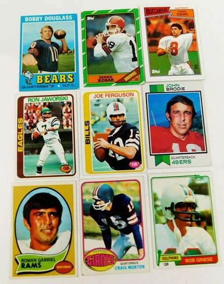 9 NFL Quarterback Greats Football Cards