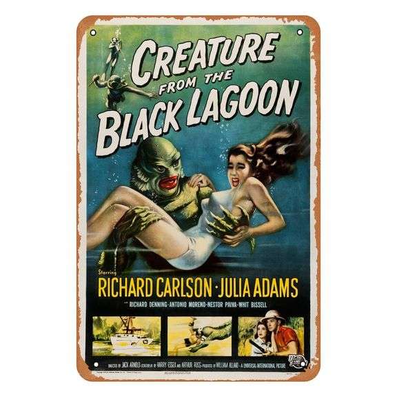 Vintage Tin Sign the Creature from The Black Lagoon