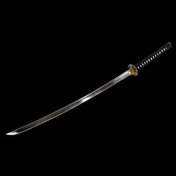 Golden Crane Hand-Forged Black Real Samurai Katana