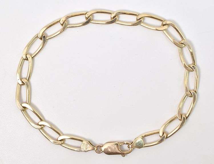 Elegant 14K Yellow Gold Elongated Chain Bracelet