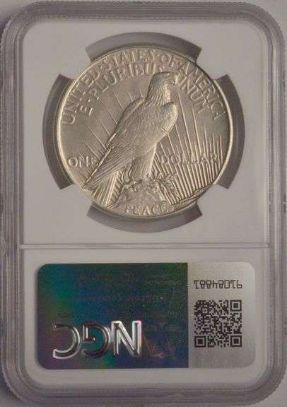 1921 High Relief Peace Silver Dollar NGC UNC Details Cleaned