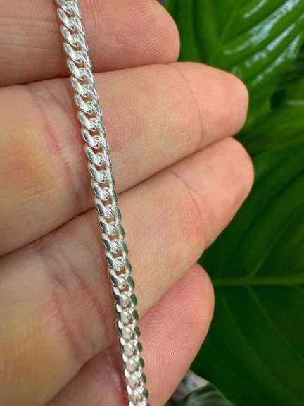 Sterling Silver 925 3.3mm Miami Cuban Chain 24" Necklace Italy