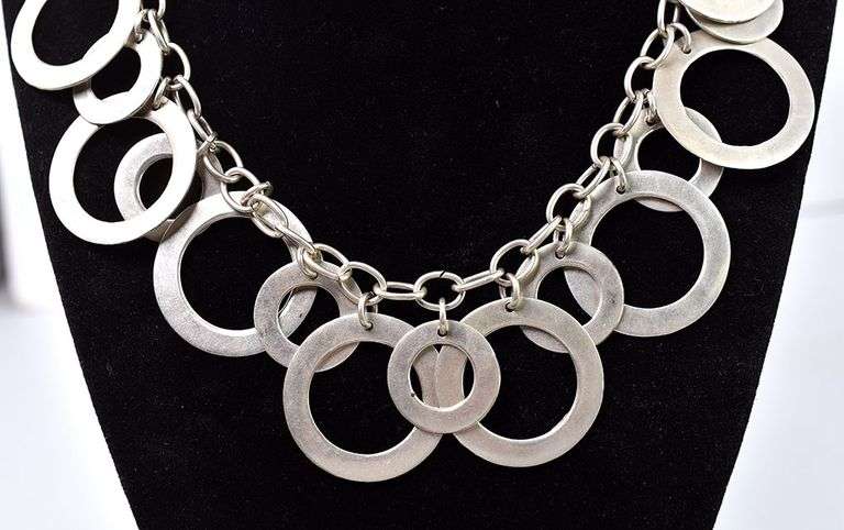 Interesting Designed Chain Necklace in Sterling Silver