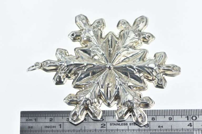 Sterling Silver 1973 Gorham Star Snowflake Christmas Ornament