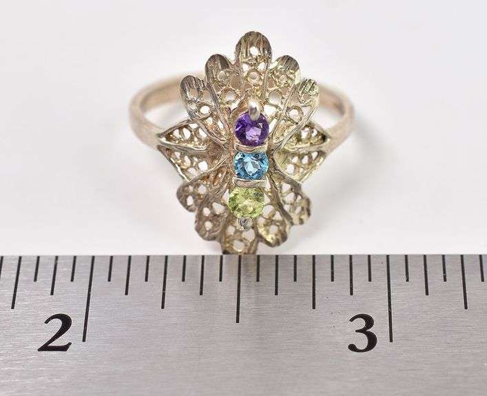 Colorful CZ Ring in Sterling Silver