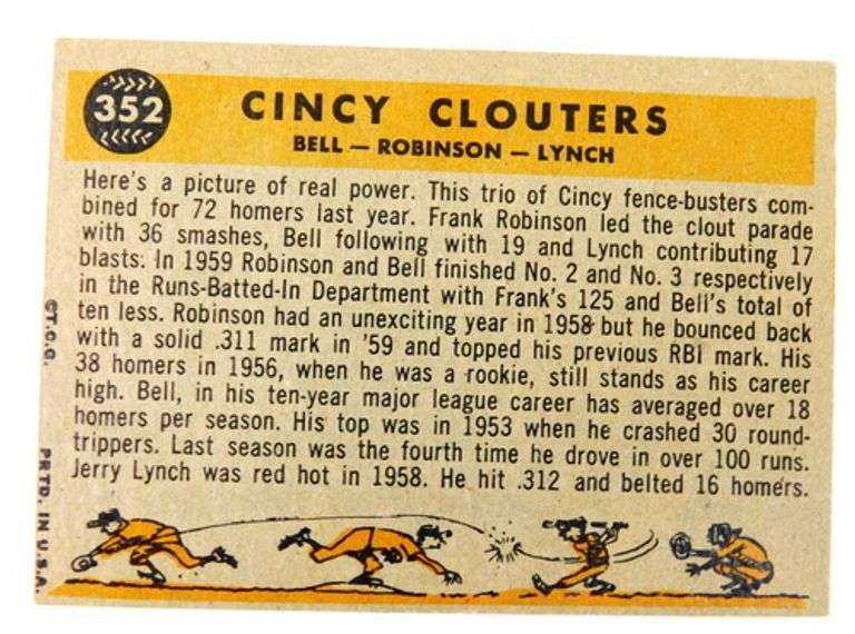 Cincy Glouters, Bell-Robinson-Lynch Baseball Card