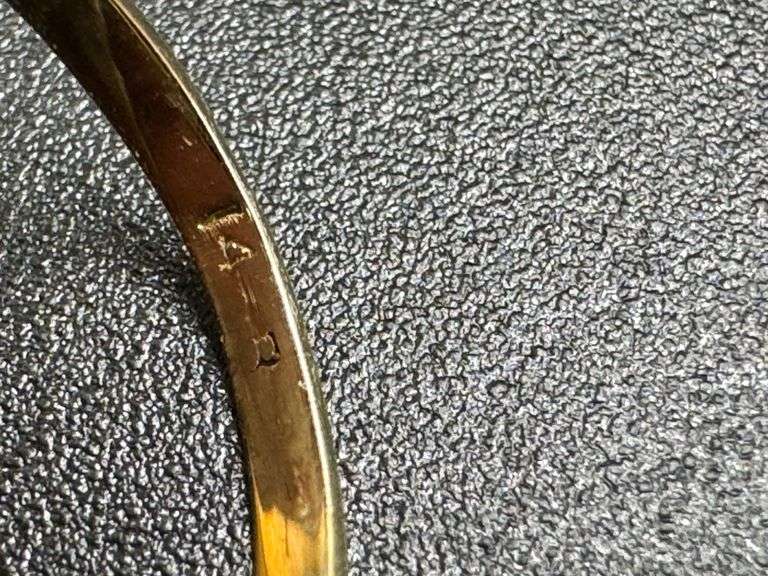 14k Yellow Gold Sideways Marquise Natural Black Onyx Ring Size 5