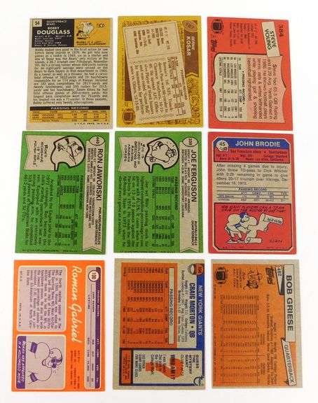 9 NFL Quarterback Greats Football Cards