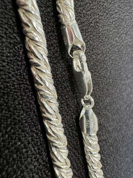 Sterling Silver Twisted Foxtail Rope Chain 4.5mm Solid 925 Italy New Necklace 18"
