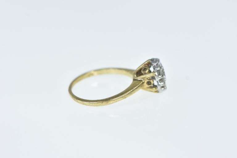 14K Yellow Gold 0.35 Ctw Diamond Vintage Cluster Ring