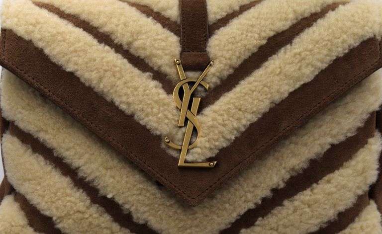 YSL Medium Collage Sherling and Suede Shoulder bag