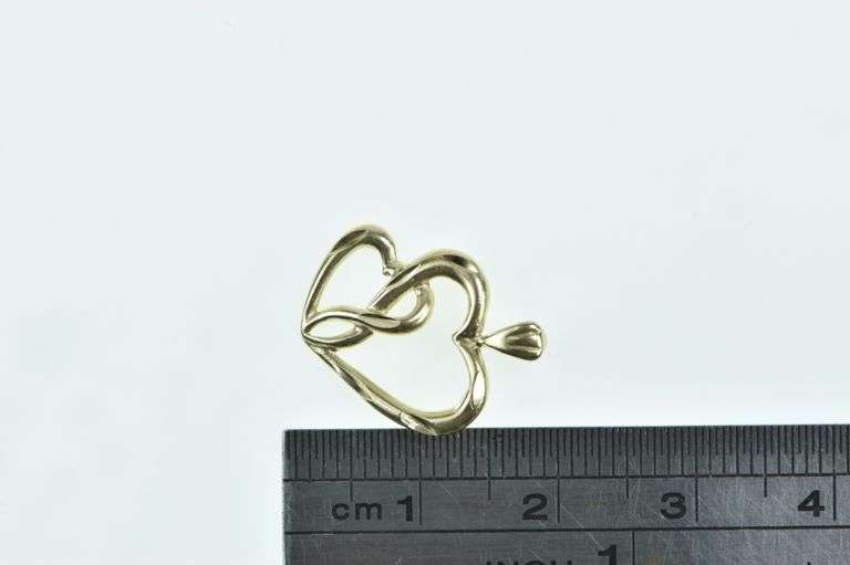 14K Yellow Gold Interlocking Heart Love Symbol Vintage Charm/Pendant