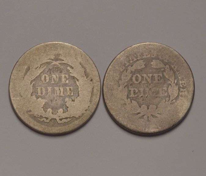 1853 Arrows & 1886 Seated Liberty Dimes Lot, Circulated.