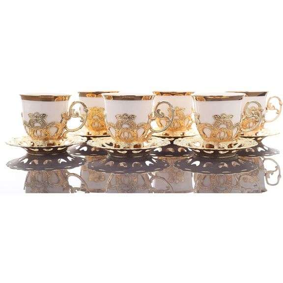 12-Piece Turkish Coffee Demitasse Cup & Saucer Set