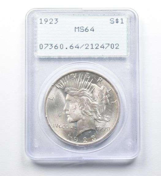 1923 Peace Silver Dollar MS64 PCGS Rattler