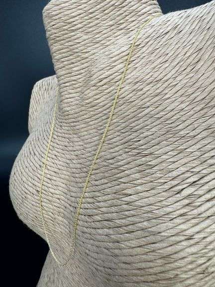 10k Yellow Gold Solid Cable Chain Round Rolo Link 1.3mm Necklace 22"