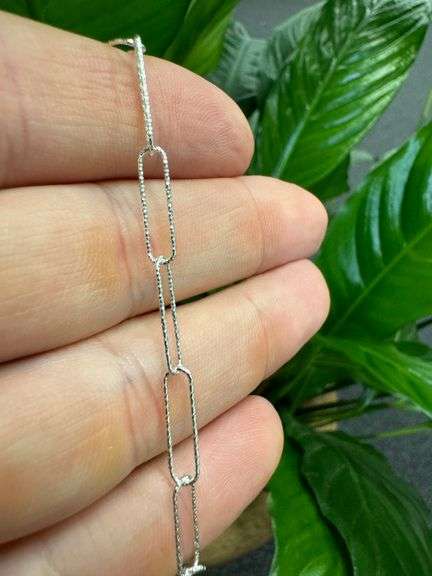 Sterling Silver Adjustable Paperclip Diamond-Cut Chain 4mm Solid 925 Italy Necklace 30"