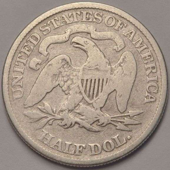 1875 Seated Liberty Half Dollar, Cleaned.