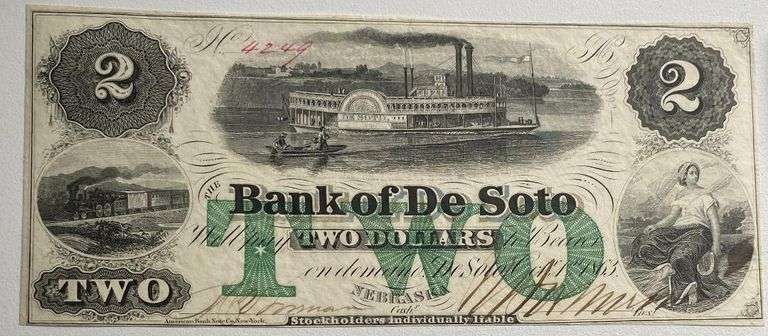 $2 Bank of Desoto Nebraska Note