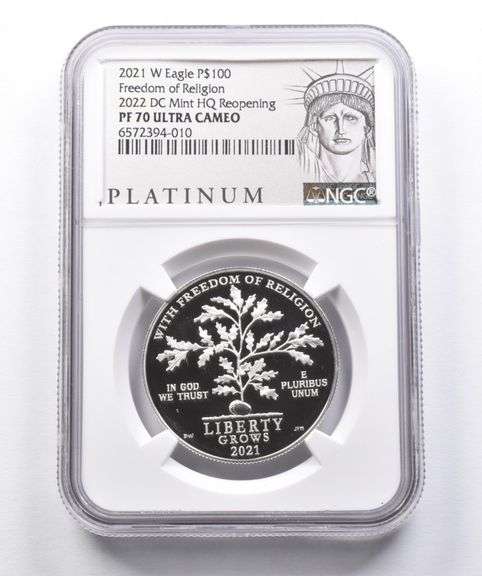 PF70 2021-W $100 American Platinum Eagle 2022 DC Mint HQ Reopening NGC