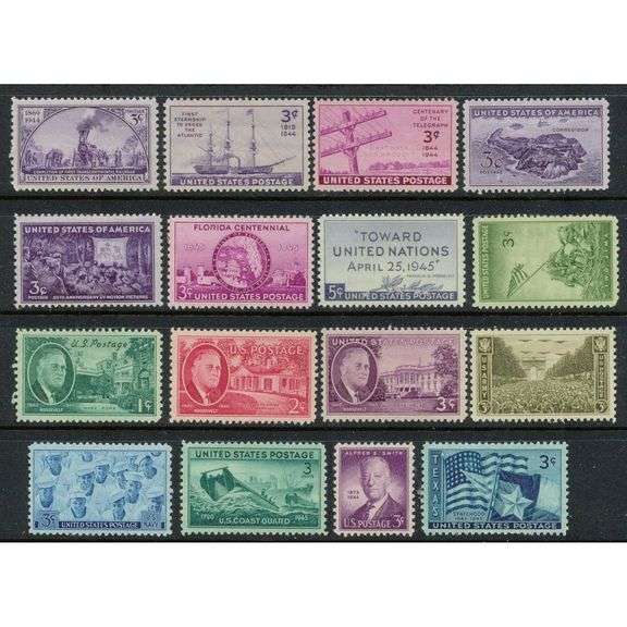 Rare Gem: Complete 1944-1945 US Commemorative Stamp Set